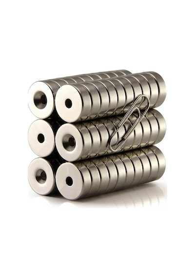 Ø20x5 Mm N35 Havşa Delikli Neodyum Mıknatıs 20 Adet - Vidalı Dolap Kapak Mıknatısı Mıknatıs Avm