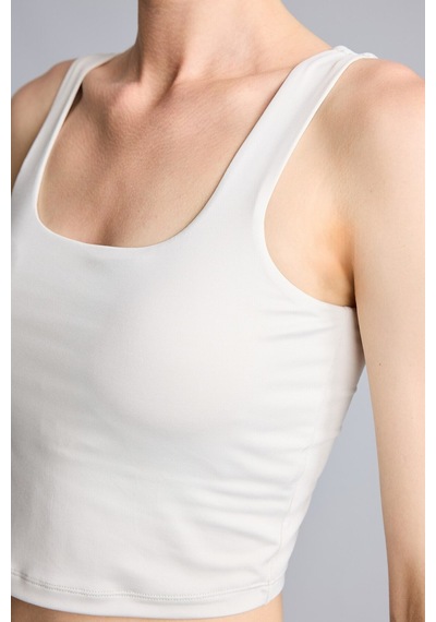 Defacto Kare Yaka Basic Crop Kesim Atlet Kadın H2003ax26aubg721 Bej-bg721