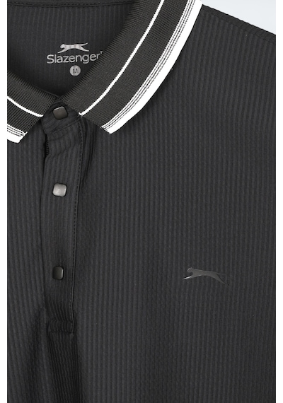 Slazenger Zınovıa Erkek Polo Yaka Siyah Tişört