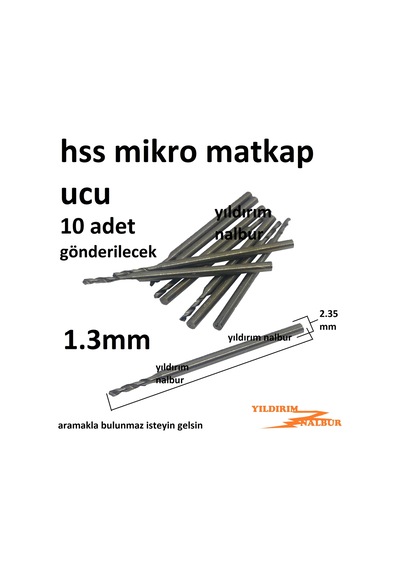 Mikro Hss Metal 1.3mm Matkap Ucu Kalın Sap Kıl Micro Hss Metal Uç