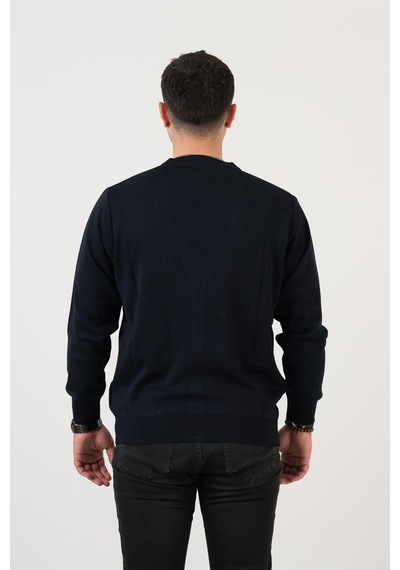Woolen World Düğmeli Çift Cepli Nokta Desenli Erkek Triko Hırka 001