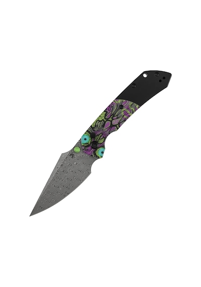 Kansept Fenrir Mor Ölümsüz Baskılı Pc Sap Damascus Çelik Çakı K1034s7 Kum