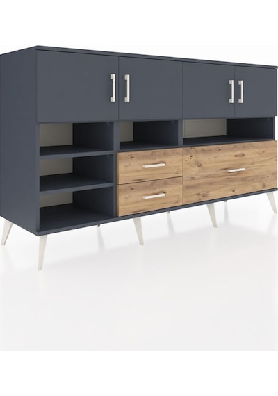 Kronos Konsol 8 Raflı 3 Çekmeceli 4 Kapaklı 176x59x99 Antrasit-an Antrasit-antrasit/çam Kronos Konsol 8 Raflı 3 Çekmeceli 4 Kapaklı 176x59x99 Antrasit-an Antrasit-antrasit/çam