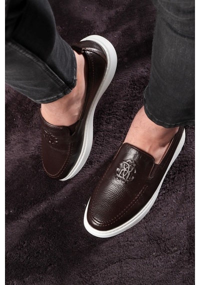 Stamped Hakiki Deri Erkek Günlük Ayakkabı, Loafer Ayakkabı, Hafif Ayakkabı, Yazlık Ayakkabı