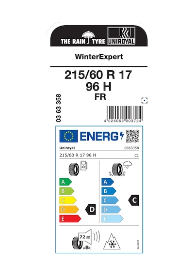 Uniroyal 215/60R17 96H FR Winter Exspert Kış Lastiği 2025