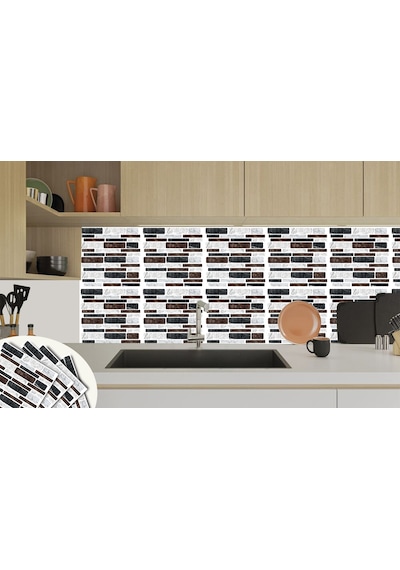 Tink KENDİNDEN YAPIŞKANLI ASORTİ MERMER DESENLİ PVC KARO 30X30 CM