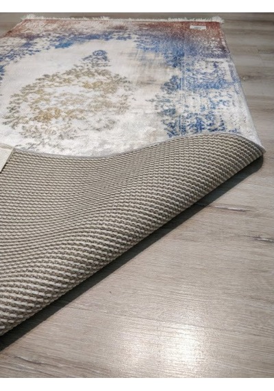Yamalıhome Bambu Halı D325 Mavi Hardal 80X140 Cm Pratik Halı