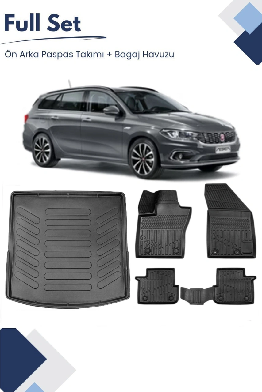 Fiat Egea Station Wagon 2016-2017-2018-2019-2020 Model Tam Uyumlu Paspas+üst Bagaj Havuzu Seti