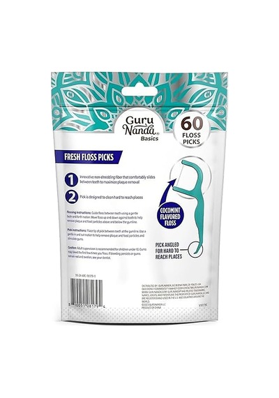 Gurunanda Fresh Floss Picks Çatal Diş İpi Kürdanlı 60 Adet