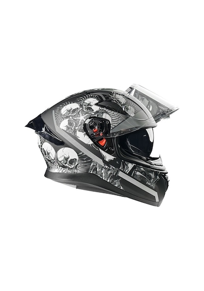 Pilot Snake Sv Matt Skull Full Face Kapalı Kask Siyah