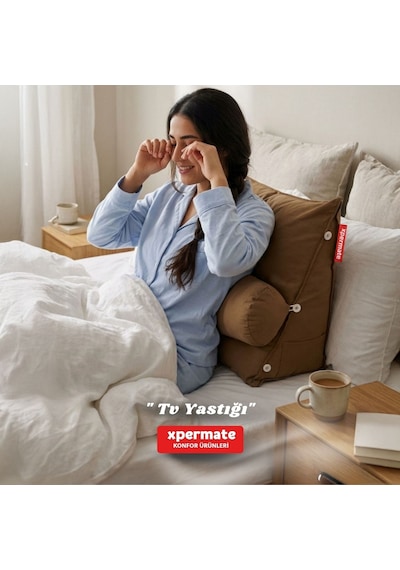 Xpermate Sırt, Bel, Boyun Destekli TV Okuma Yastığı Ameliyat Sonrası Kahverengi