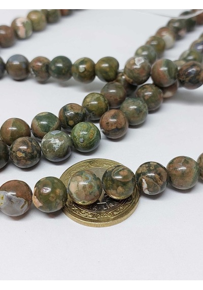 Yasamtohumu Riyolit Rhyolite Taşı Yarım Dizi 10 MM 18 CM Çok Renkli