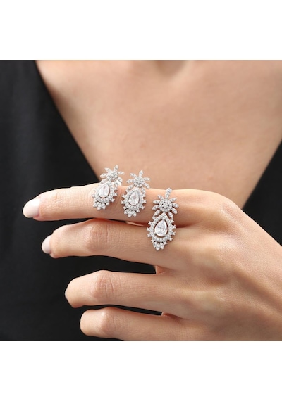 Mia Vento Effective Diamond Bereket Damlası Işıltılı Gümüş Mini Set