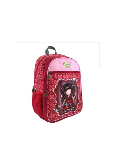 Santoro London Gorjuss Kız Çocuk Sırt Çantası Pembe Bordo Desenli Okul Çantası