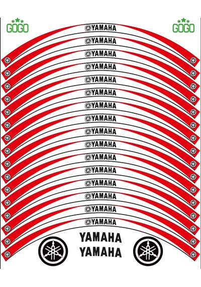 Yamaha Kırmızı Beyaz Reflektörlü Jant Şeridi