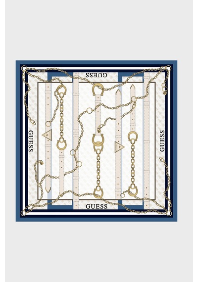 Guess Square Desenli 90 X 90 Cm İpek Eşarp Aw5765sıl90 Kadın Eşarp Aw5765 Sıl90 Blu Mavi