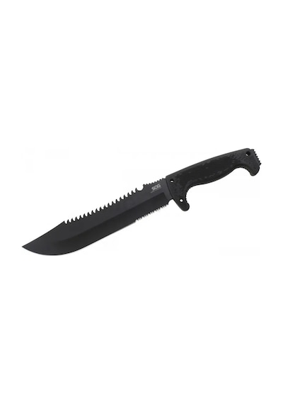 F03t Kamp Tırtıklı Testereli Outdoor Pala / Bıçak 39 Cm - Kauçuk Saplı