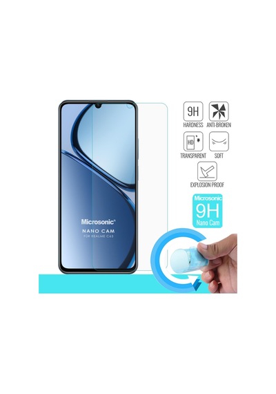 Realme C63 Nano Glass Cam Ekran Koruyucu Realme C63 İle Uyumlu Ekran Koruyucu - Şeffaf