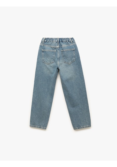 Koton Pamuklu Cepli Rahat Kesim Denim Pantolon Orta İndigo 6wkb40004td İndigo