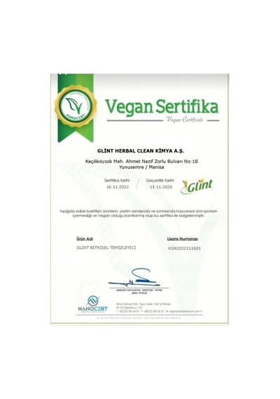 Glint Bitkisel İçerikli Çok Amaçlı Yüzey Temizleyici 2x1 Litre Setli Ürün Çok Kullanışlı 2'li Set