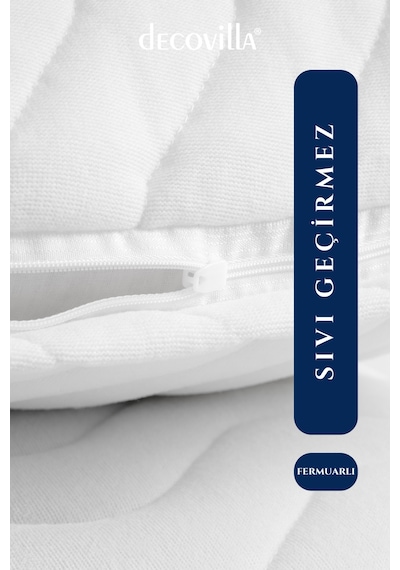 Micro Kapitone Yastık Alezi Sıvı Geçirmez 4 Lü Set Yastık Koruyucu 50x70 Beyaz