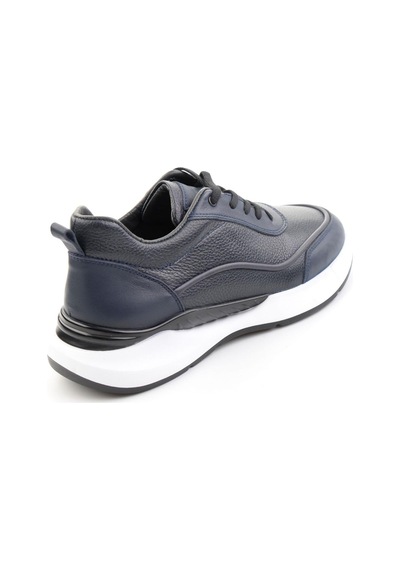 Bambi Lacivert Hakiki Deri Erkek Sneaker E01958176543