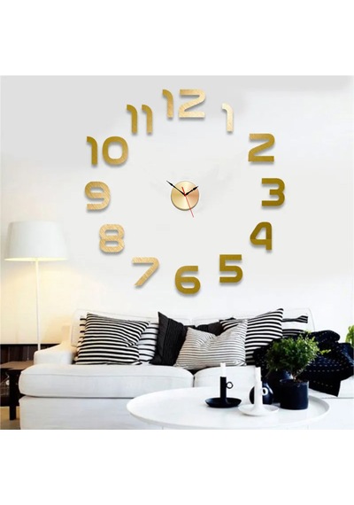 Bağımsız Parçalı Rakkamlı Harf Duvarda Kabartma Altın Gümüş Renk Büyük Dıy Clock Ev Ofis Duvar Saati Çok Renkli