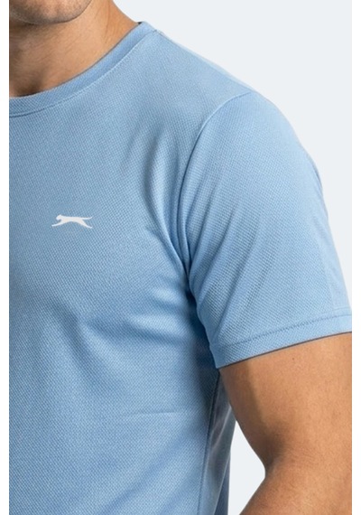 Slazenger Haunted I Erkek Saks Mavi Tişört