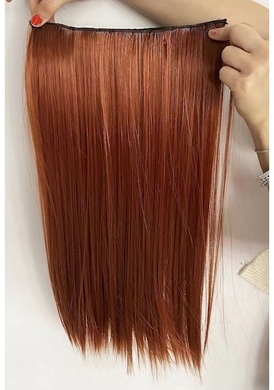 Caş Dekorasyon Isıya Dayanıklı Yarımay Çıt Çıt Saç - Ht13 - Düz -bakır- 70 Cm - 110 Gr