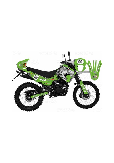 Mondial X-treme Max 200 İ Wolf Design Sticker Set Yeşil Renkli