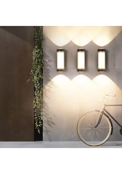 Dekoratif 3 Yönlü Led Aydınlatma 9w 3200k Gün Işığı İç Ve Dış Mekan Cata Lara Led Aplik Duvar Lambası Abanoz