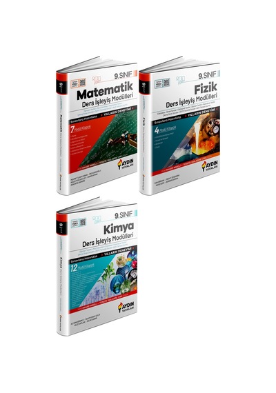 Aydın 2025 9. Sınıf Matematik + Fizik + Kimya Ders Anlatım Fasikülleri Seti 3 Kitap