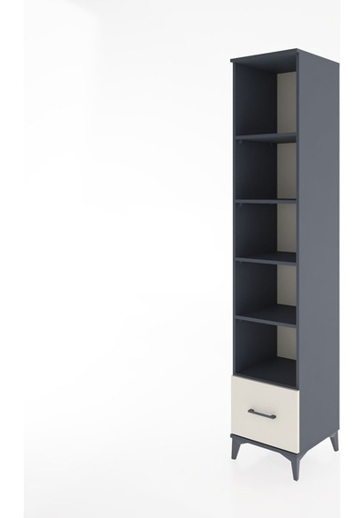 Hyperion Dolap 5 Raflı Tek Çekmeceli 44x44x221 Antrasit-aytaşı Antrasit