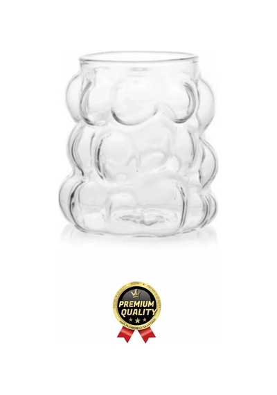Özel Çeyiz Şeffaf İnce Şık Latte Meşrubat Kahve Çay Borosilikat Üzüm Model Bubble Bardak 180 Ml