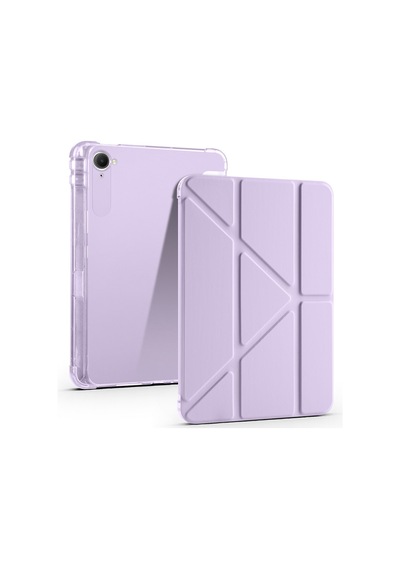 Redmi K Pad 2025 25079rpdcg Uyumlu Kalem Bölmeli Dönebilen Üçgen Standlı Tri Folding Tablet Kılıfı - Lila - T38794