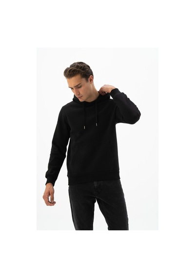 AR-MA Arma Erkek Kanguru Cepli Kapüşonlu Sweatshirt K24254928801 Siyah