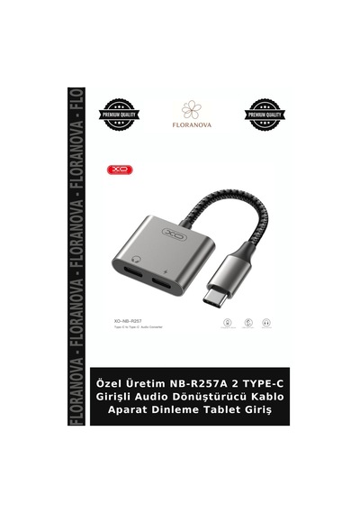Özel Üretim Nb-r257a 2 Type-c Girişli Audio Dönüştürücü Kablo Aparat Dinleme Tablet Giriş