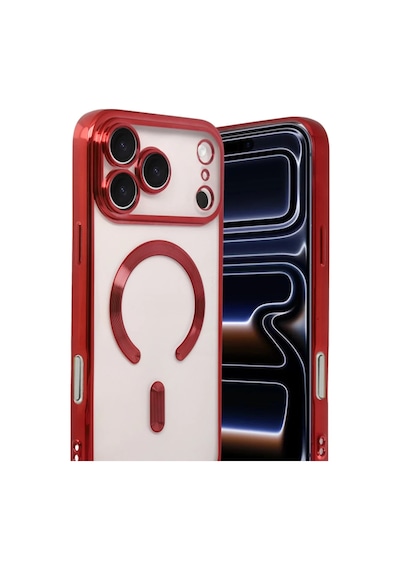 Apple iPhone Uyumlu  17 Pro Max Uyumlu Kross Magneticsafe Kapak - Kırmızı