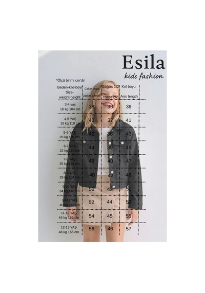 Esila Kids Kız Çocuk Gabardin Ceket Yazlık İnce Ceket Siyah