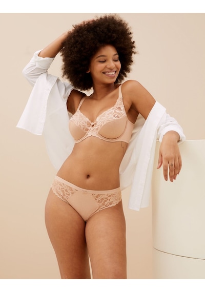 Marks & Spencer Dantel Detaylı Full Cup Sütyen T33002711 Bej