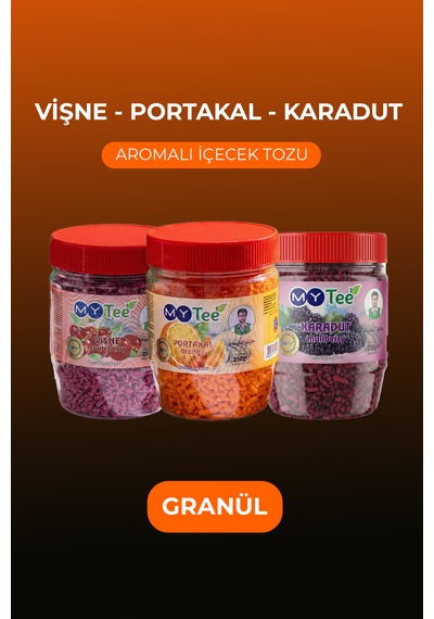 Mytee 3'lü Portakal - Vişne - Karadut Aromalı Granül İçecek Tozu 3 X 250gr 750 G