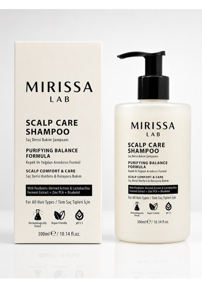 Mirissa Lab Kepek Ve Yağlanma Karşıtı Sülfatsız ve Tuzsuz Saç Derisi Şampuanı 300 ML