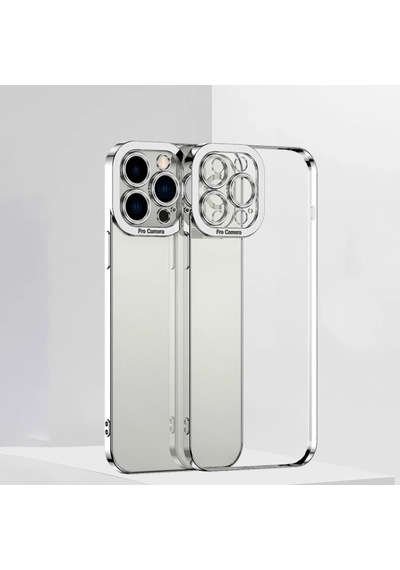 Ally Fashion Series Apple iPhone Uyumlu 12 Pro Kılıf Renkli Kenar Lazer Çerçeveli Silikon Kılıf- 5775 Mavi