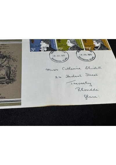 İngiltere Fdc 1971 Literary Anniversaries İlk Gün Zarfı Tam Seri