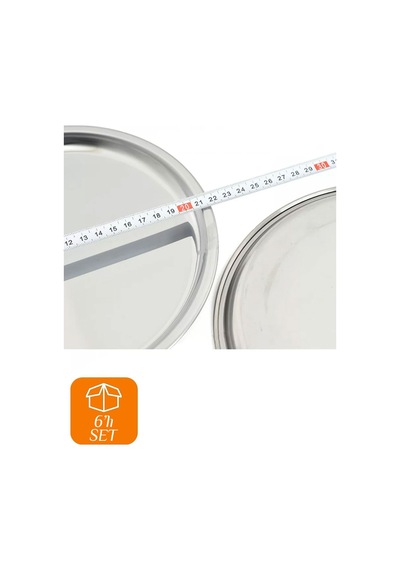 Abant Çelik Diplomat Servis Tabak 22 Cm - No : 5 6'li Set Metal