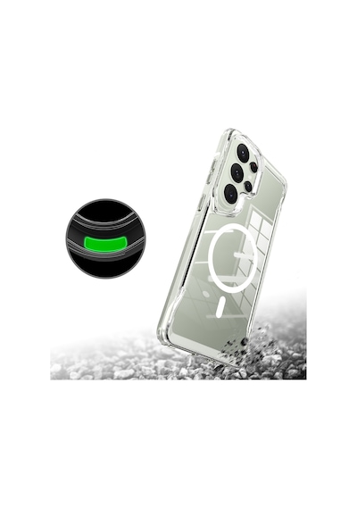 Galaxy S26 Ultra Kılıf Zore M-safe Şarj Özellikli T-max M-safe Kapak Seffaf