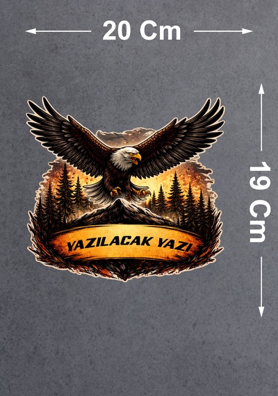Kişiye Özel Vahşi Kartal Sticker - Vahşi Hayat 4x4 Off Road Adventure Sticker - Araba Oto Motosiklet Karavan Cam Sticker - 00335 20x19 Cm