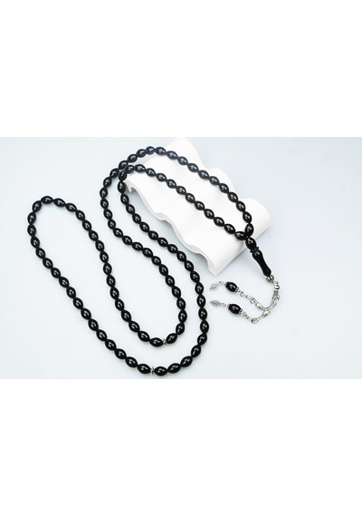 Oltu Sıkması 99 Sayılı Küre Model Namaz Tespihi Siyah 81165349