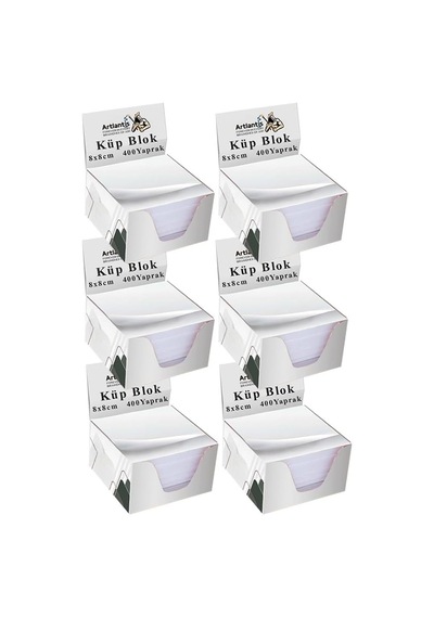 Masaüstü Küp Blok Not Kağıdı 6 Paket 8x8 Cm Beyaz Küp Not Kağıdı Kare Kağıt Beyaz Boş Kağıt 400