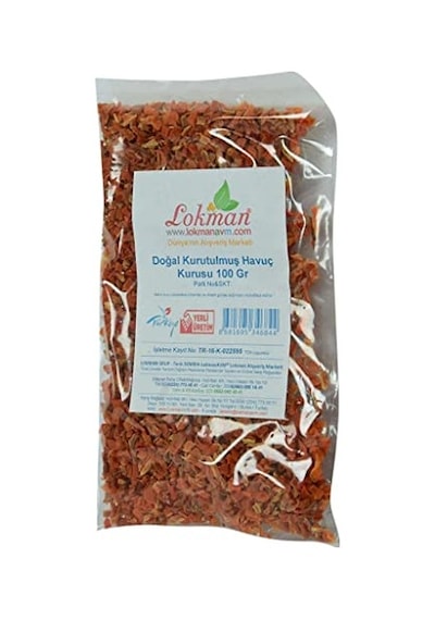Doğal Kurutulmuş Havuç Kurusu 100 Gr Paket 14 Cm